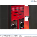 Brixia Tre LED light organizer with 4 drawers for size 1