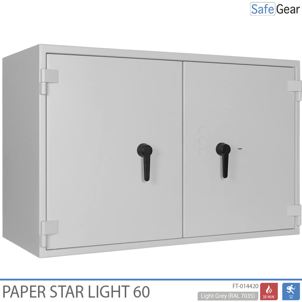 Paper Star Light 60 Coffre-fort Documentaire - 28 Classeurs - Test d'effraction S2 / Test feu 30 min