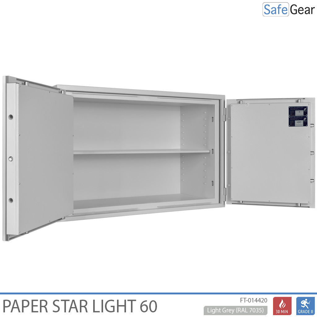 Paper Star Light 60 Coffre-fort Documentaire - 28 Classeurs - Test d'effraction S2 / Test feu 30 min