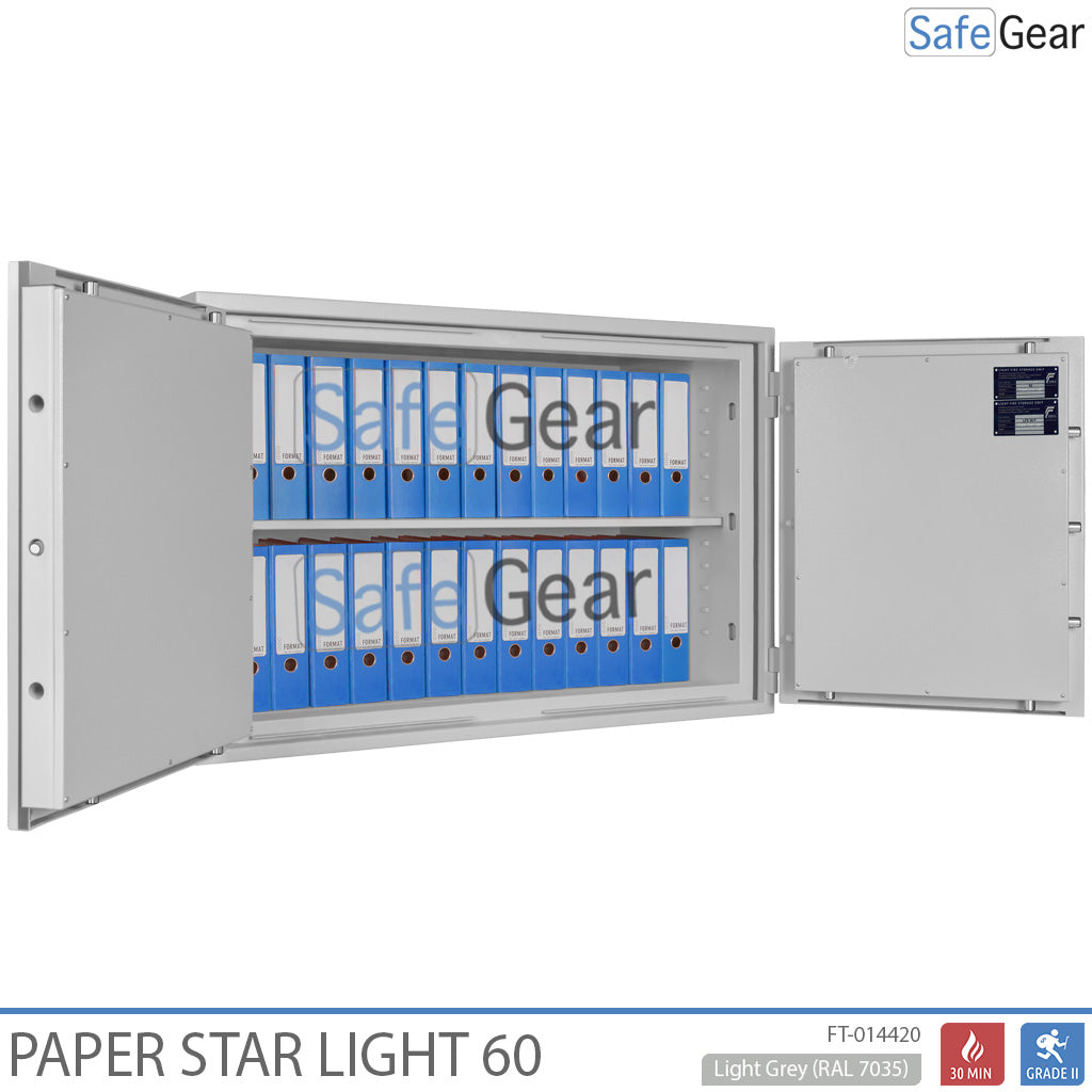 Paper Star Light 60 Coffre-fort Documentaire - 28 Classeurs - Test d'effraction S2 / Test feu 30 min