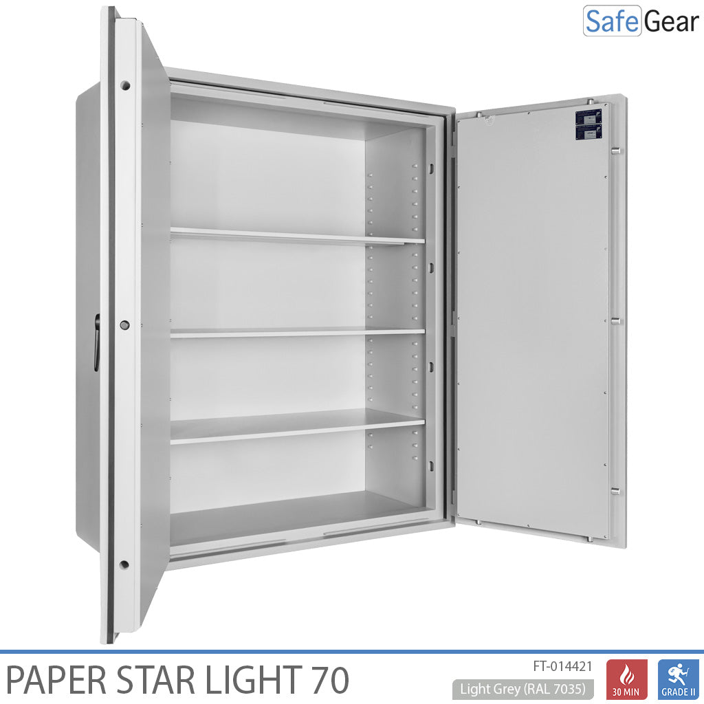 Paper Star Light 70 Coffre-fort Documentaire - 56 Classeurs - Test d'effraction S2 / Test feu 30 min