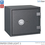Paper Star Light 3 Coffre-fort Ignifuge - 5 Classeurs - Test d'effraction Grade S2 / Test feu 30 min