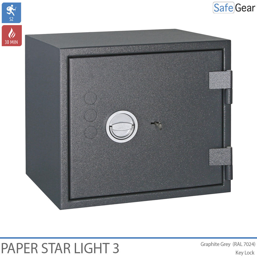 Paper Star Light 3 Coffre-fort Ignifuge - 5 Classeurs - Test d'effraction Grade S2 / Test feu 30 min