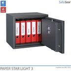 Paper Star Light 3 Coffre-fort Ignifuge - 5 Classeurs - Test d'effraction Grade S2 / Test feu 30 min