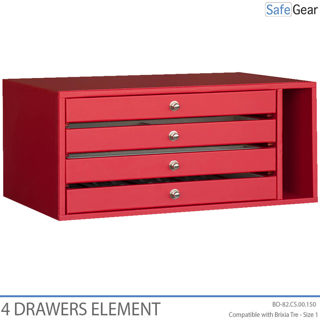 Brixia Tre organizer with 4 drawers for size 1