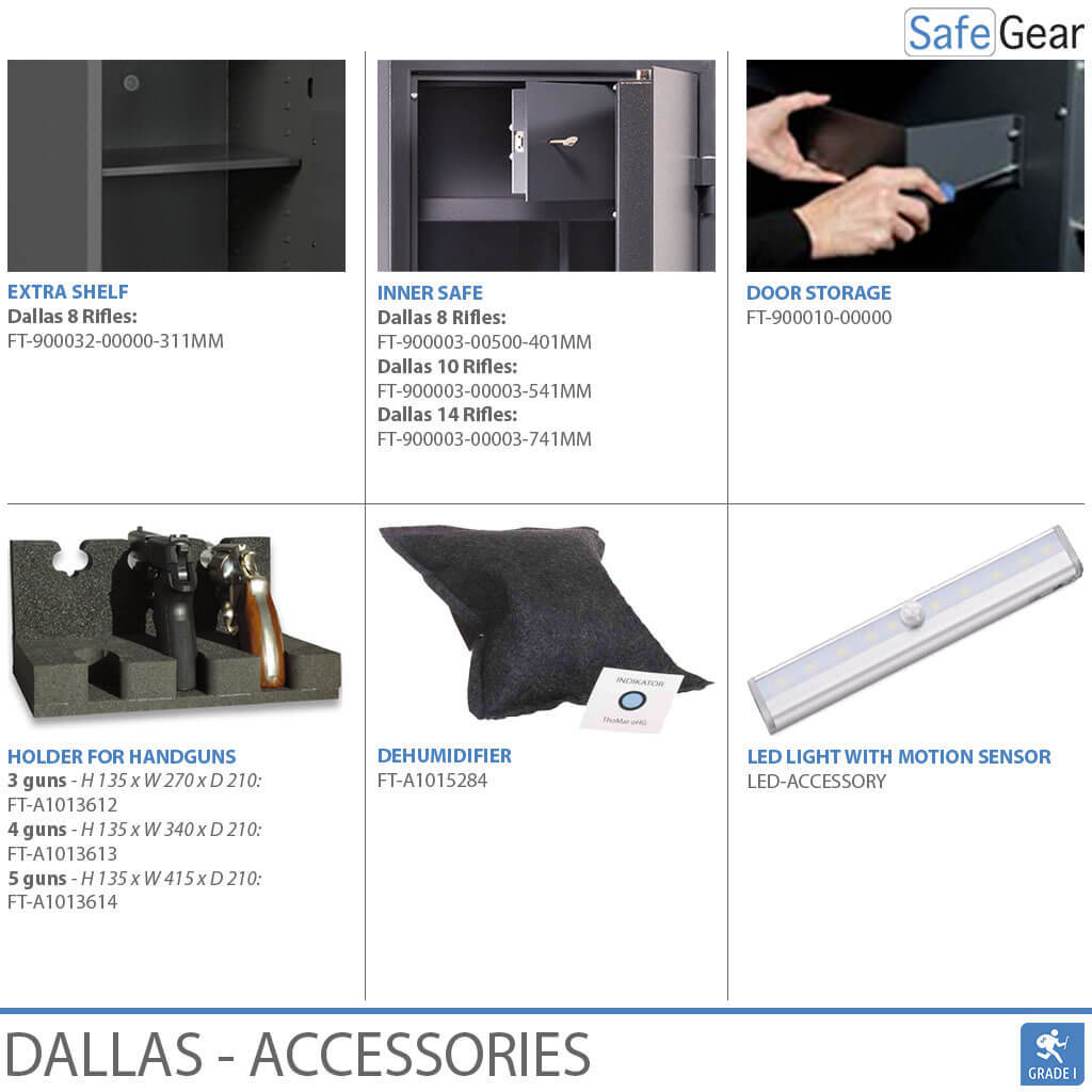 Dallas Combi - Coffre-Fort Pour Armes (4 fusils) - Test anti-effraction Classe 1