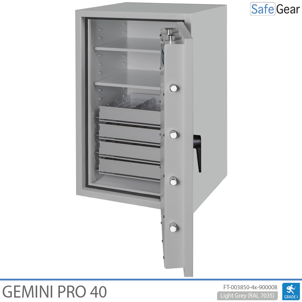 Gemini Pro 40 Coffre-Fort de pharmacie (180 litres) - 4 tiroirs - 2 étagères - Test anti-effraction Classe I - Serrure à clé