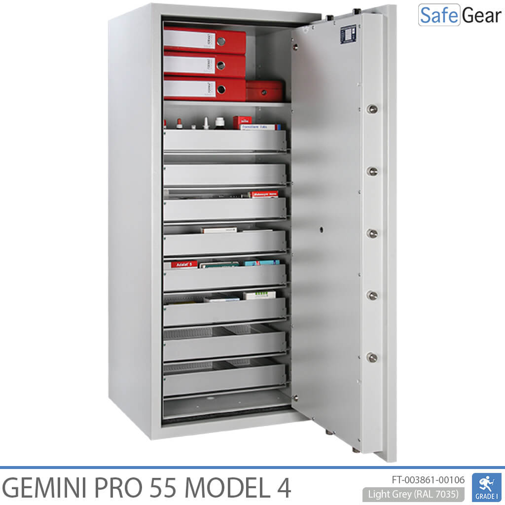 Gemini Pro 55 - Coffre-Fort de pharmacie (292 litres) - 7 tiroirs - 1 étagère - Test anti-effraction Classe 1