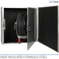 Armoire pour bouche d’incendie avec isolation et chauffage - 790x790x365 mm - acier inoxydable