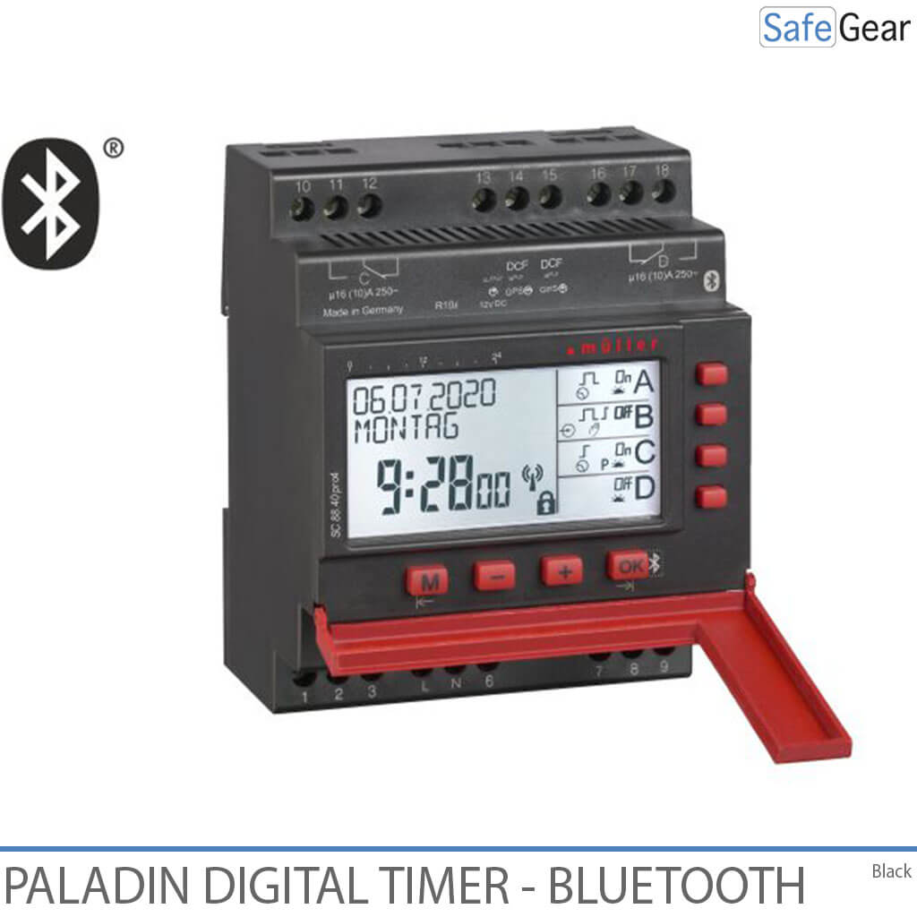 Programmateur d'horloge numérique pour sonneries d'écoles et sites industriels - Bluetooth - Horloge annuelle - 2 canaux