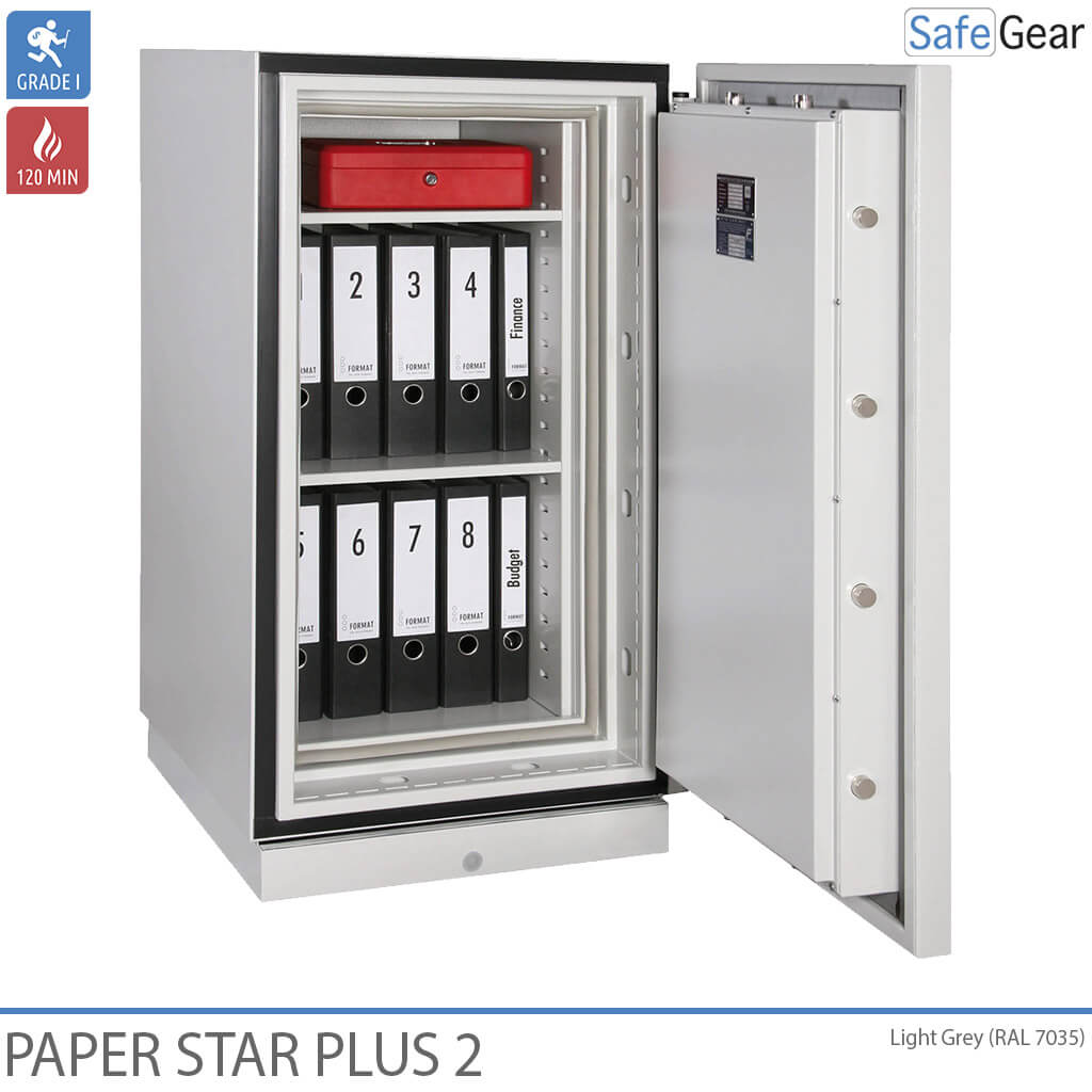 Paper Star Plus 2 Armoire Anti-Incendie (141 L) - Test anti-effraction Classe I / Test au feu 120 min
