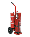 Chariot pour extincteur (2 x 6 kg) et couverture anti-feu / rince-œil
