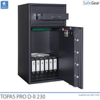 Topas Pro D-II 230 Coffre-Fort De Dépôt (229 L) - Test anti-effraction D-II - Serrure à clé