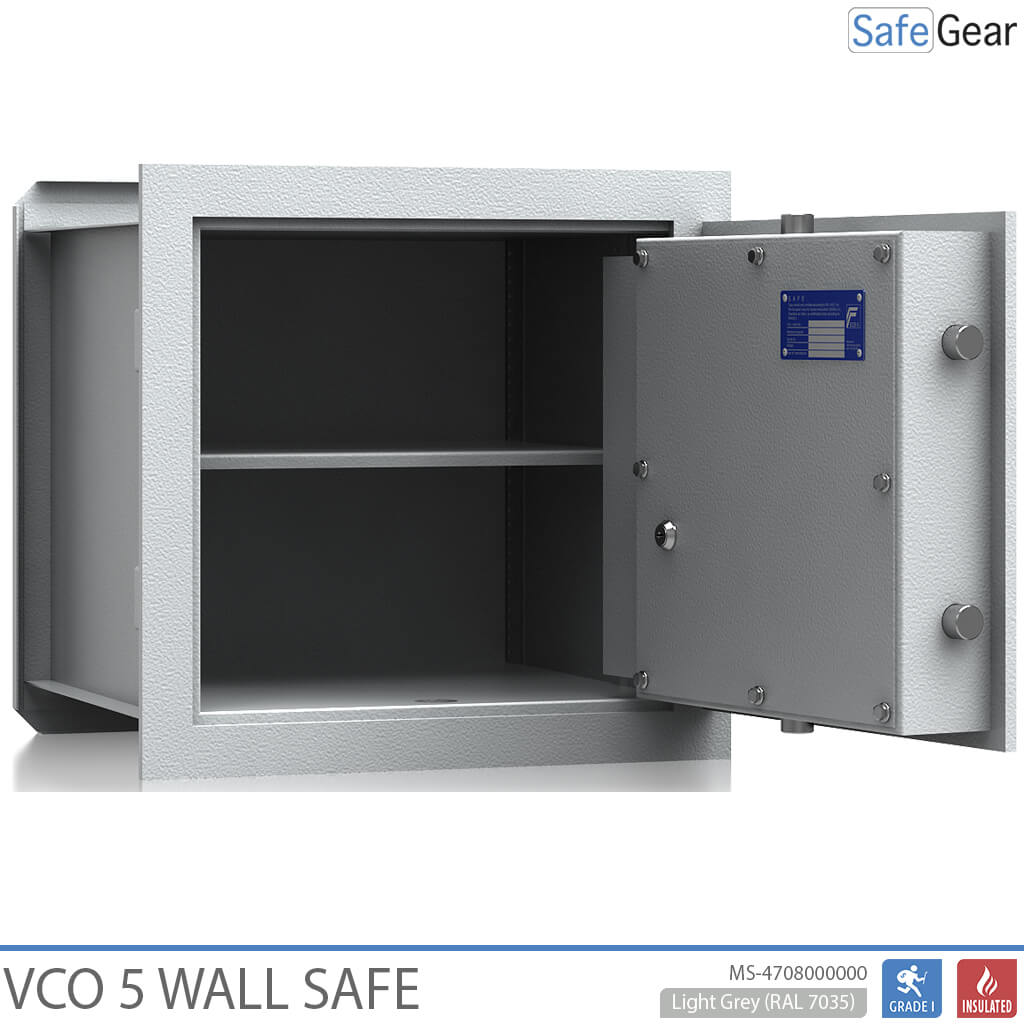 VCO 5 Coffre-fort mural (43 L) - Test anti-effraction Classe 1 - Gris clair - Serrure à clé