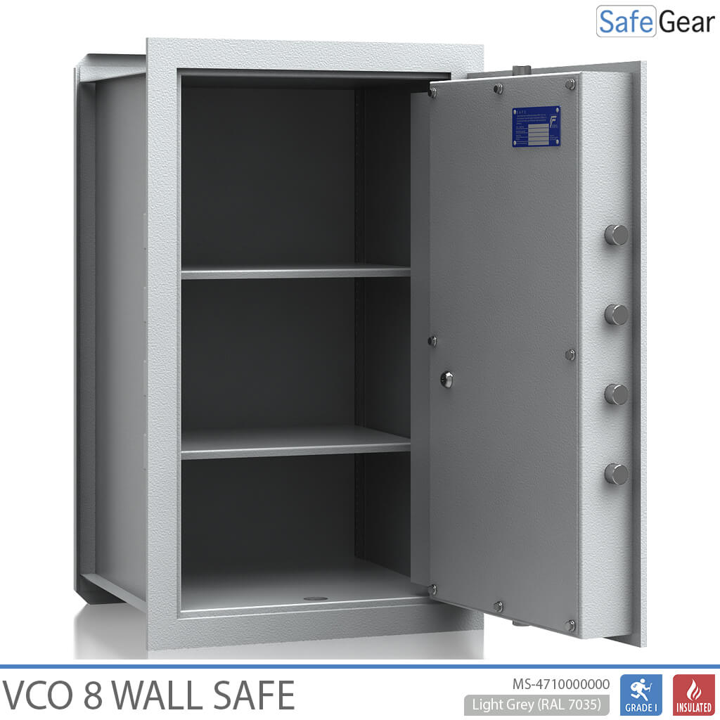 VCO 8 Coffre-fort mural (85 L) - Test anti-effraction Classe 1 - Gris clair - Serrure à clé