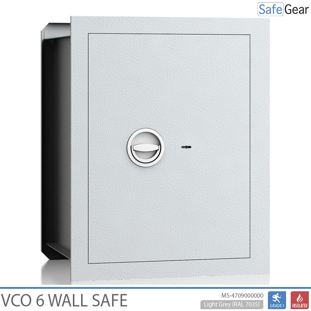 VCO 6 Coffre-fort mural (61 L) - Test anti-effraction Classe 1 - Gris clair - Serrure à clé